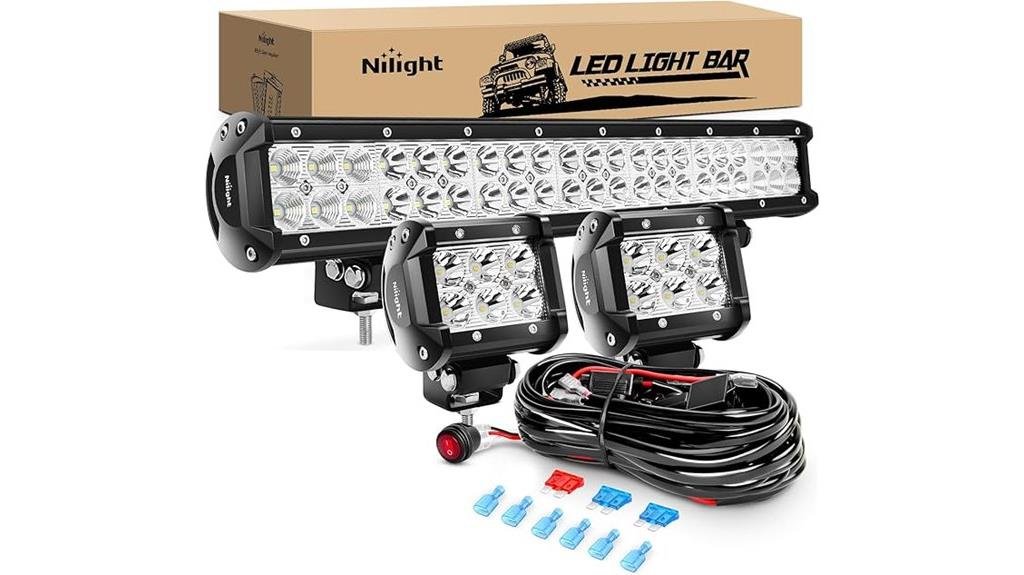 126w led light bar combo