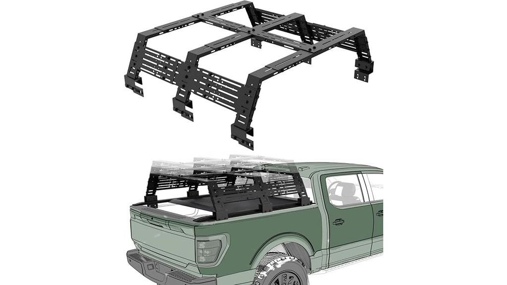 adjustable height truck bed rack