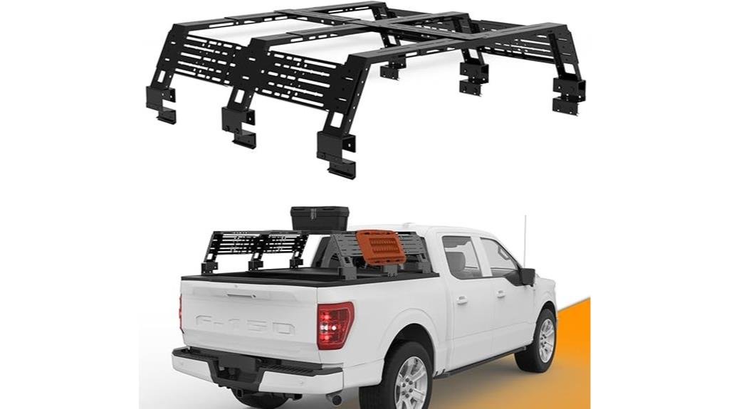 adjustable overland pickup truck bed rack