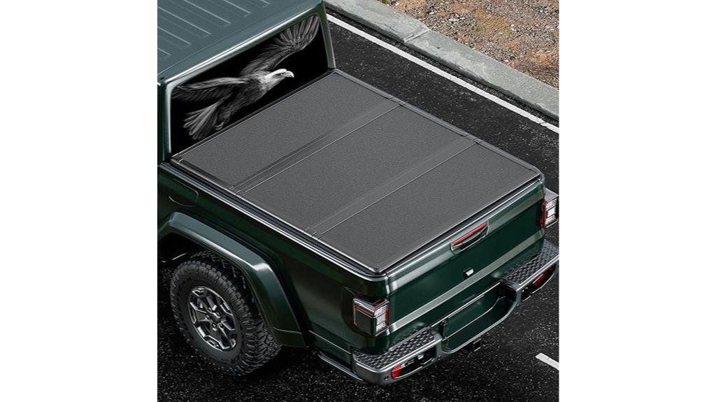 hardcover fiberglass tri fold truck tonneau tacoma bed